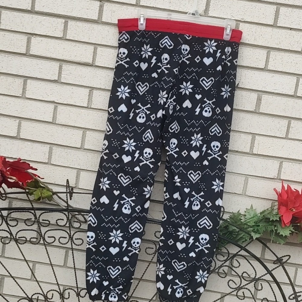 Skull,Pj  Pants with Red Waistband - Picture 8 of 9